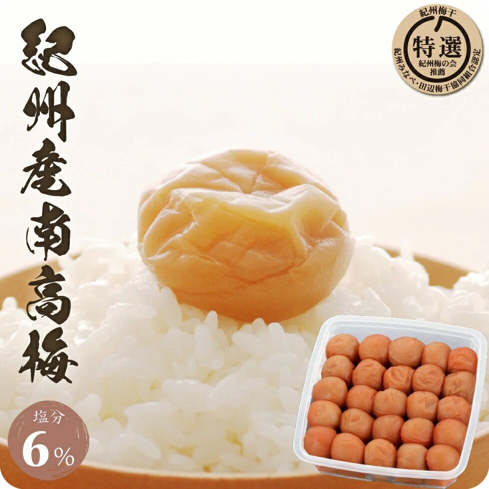 日本直邮 和歌山纪州南高梅梅干 蜂蜜味梅干 中粒 盐分6% 600g