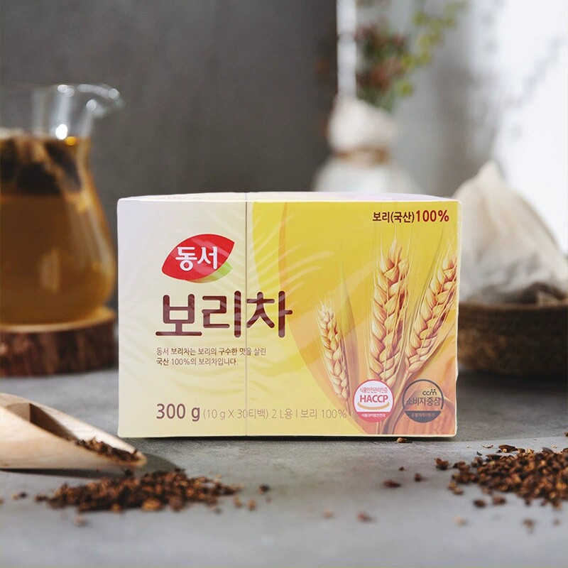 韩国进口东西大麦茶300g冷泡热泡买茶经典家庭装冲饮大麦茶包