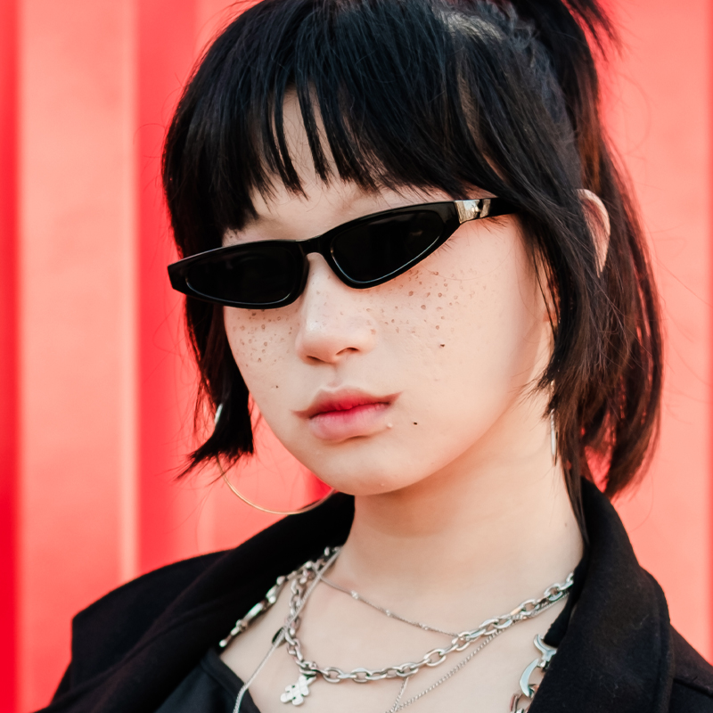 猫眼墨镜新款美式高颜值防紫外线男女太阳镜网红同款ins街拍遮光