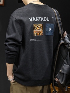 重磅潮牌加绒卫衣男秋冬款圆领男款衣服秋季2025新款长袖男士大码