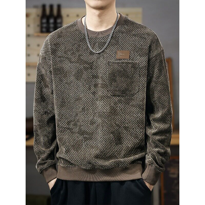 春季2026宽松男士卫衣高端春秋新款休闲内搭痞帅长袖打底衫上衣潮