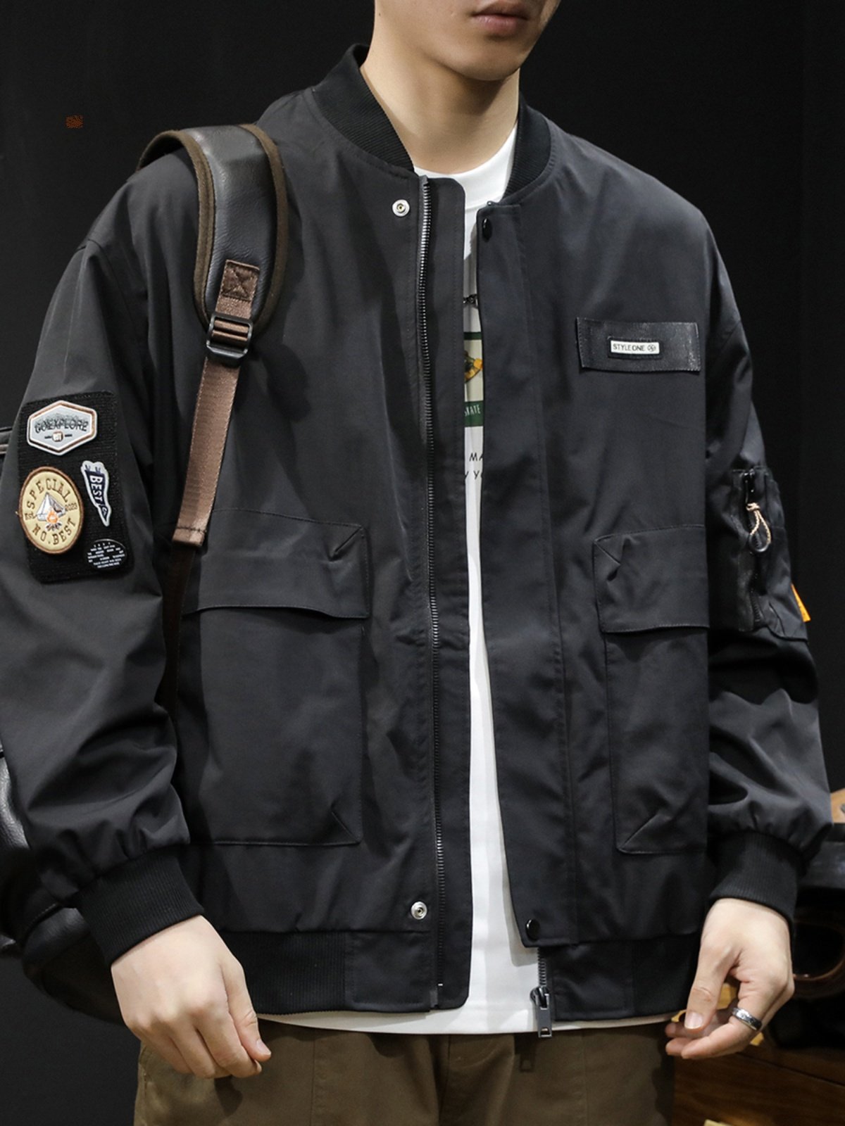 棒球领夹克男春秋外套男装工装大码男士棉衣休闲衣服秋季2025新款