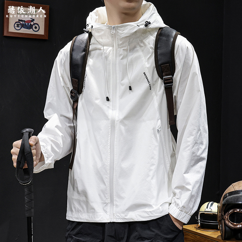 防晒衣男2025新款夏季速干冰丝衣服高端户外钓鱼透气三防外套大码