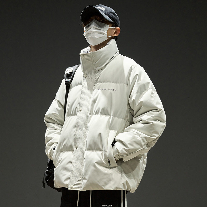 羽绒服男款轻薄鸭绒冬装夹克外套情侣立领防寒服美式男装冬季棉服