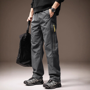 高端户外防风防泼水冲锋裤子男士秋冬加绒登山美式伞兵机能工装裤