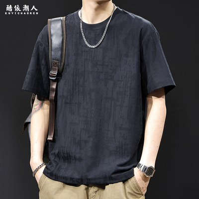 肌理感提花短袖t恤男半袖体恤