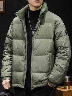 白鸭立领羽绒服男冬季2023新款潮牌大码男士外套男款轻薄加肥加大