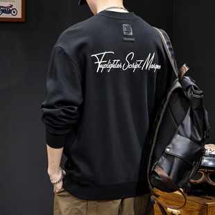 刺绣卫衣男秋季2025新款男款秋冬款衣服男士长袖潮牌男装大码斜纹