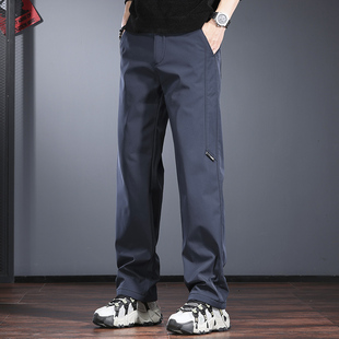 户外三防休闲裤男秋冬款宽松直筒冲锋裤加绒登山徒步拒水软壳裤潮