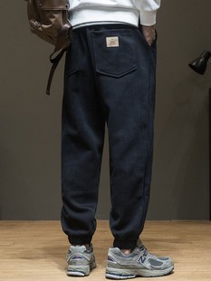 春秋加大运动卫裤男秋季特大码男士休闲裤胖子宽松加绒长裤子潮流