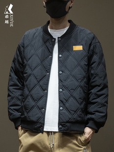 空气棉轻薄棉衣男2024秋冬宽松大码 加肥加大休闲棉服胖子棒球外套