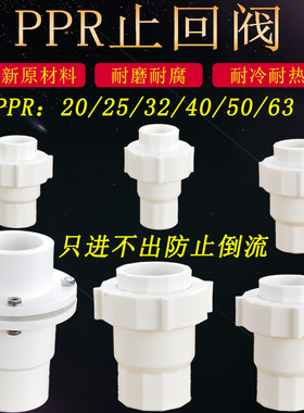 20PPR25止回阀单向阀ppr32/40/50/63活接止水阀止逆阀水管件配件