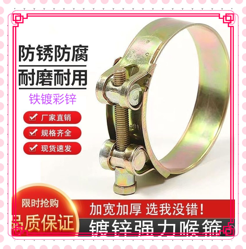 农业水带铁镀锌强力喉箍重型卡箍