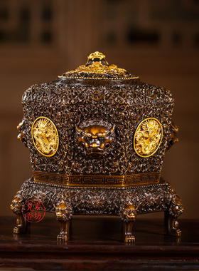 见素香坊推荐 陈巧生四象宝鼎熏炉 巧生炉博物馆创新铜香炉C313-8