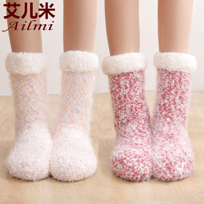 高腰加厚保暖女睡眠袜地板袜套
