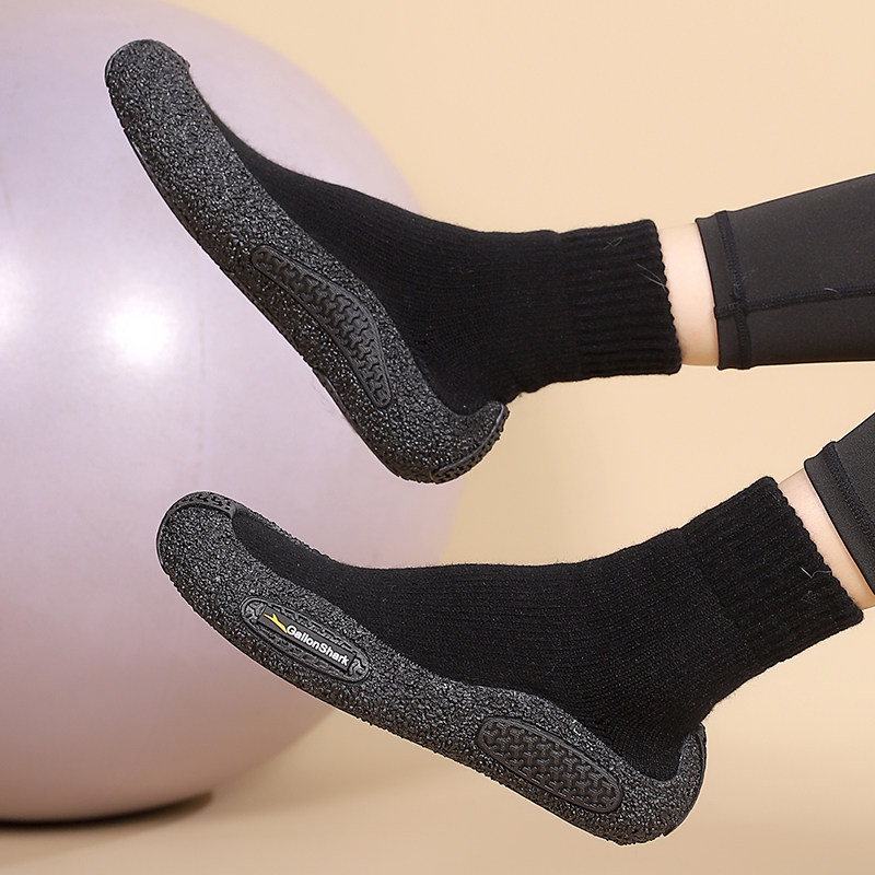 戈伦鲨秋冬地板鞋袜静音加厚绒保暖老人室内居家防滑软底瑜伽舞蹈