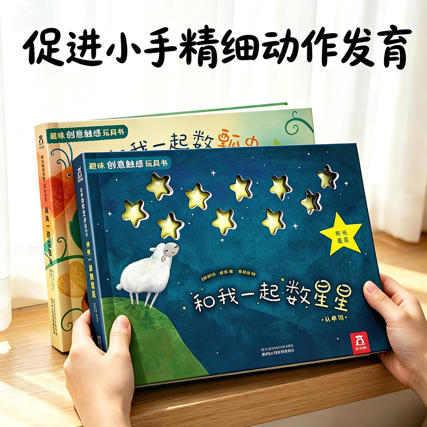 绘本0-3岁蒙氏早教书幼儿触感训练宝宝乐乐趣和我一起数星星瓢虫启蒙益智玩具1-2岁儿童认知婴儿绘本做彩虹书籍机关洞洞触摸书