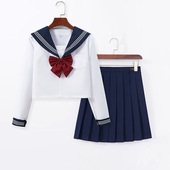 套装 日系正统基础款 学院风 长袖 厂家供应绀领白三本jk制服短裙套装