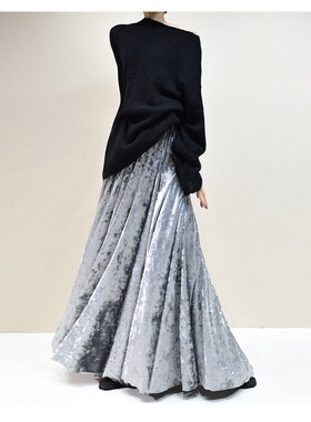 钻石丝绒半身裙女 2025新款冬季亮闪金属色松紧腰大摆赫本风摩登