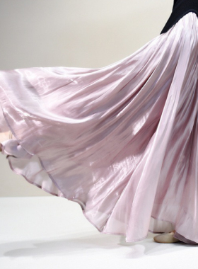 半身裙珠光不规则高腰显瘦女2025春秋新款垂感高腰仙气飘飘大摆裙