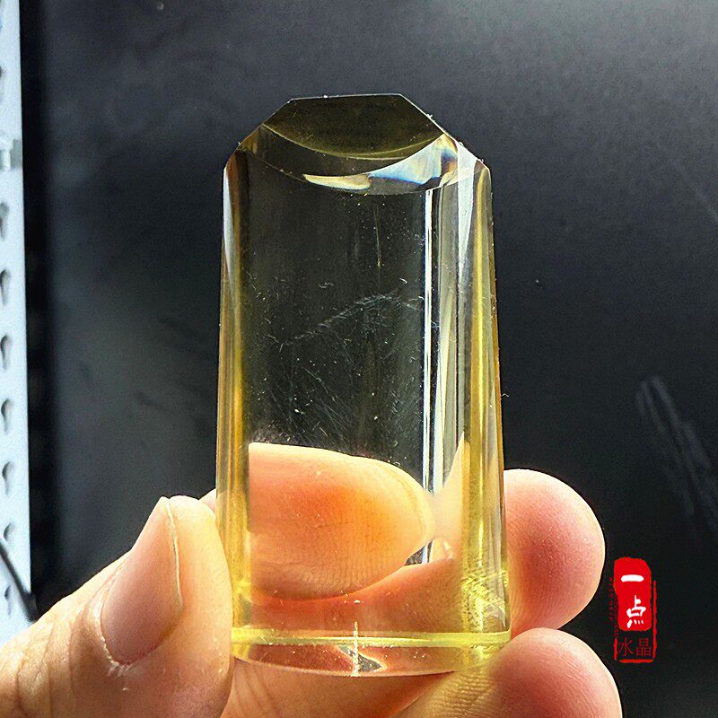 天然黄水晶包裹体蓝针平安无事牌吊坠毛衣链 天使的羽毛 一物一图