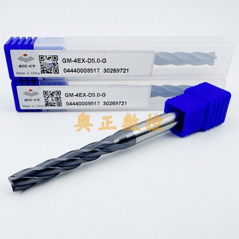 38°螺旋角四刃直柄特长刃平头立铣刀钨钢硬质合金GM-4EX-D5.0-G