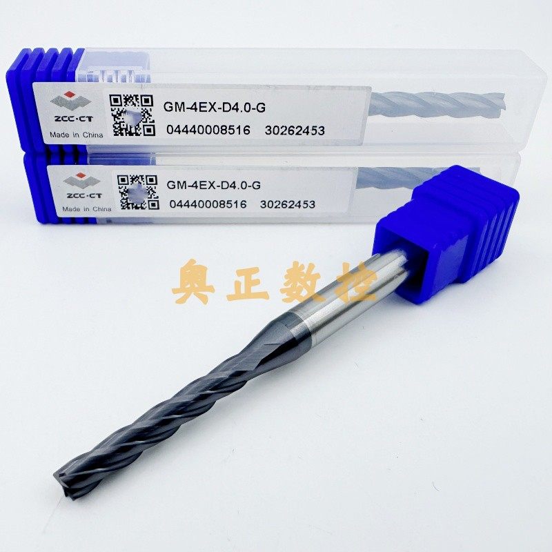 38°螺旋角四刃直柄特长刃平头立铣刀钨钢硬质合金GM-4EX-D4.0-G