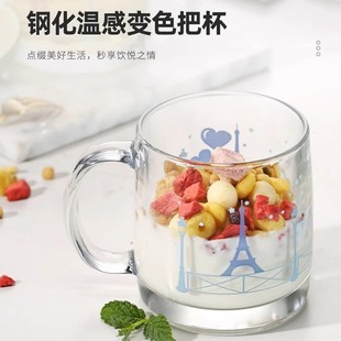 水杯女高颜值杯子玻璃杯家用耐高温茶早餐牛奶办公室花茶杯泡茶杯