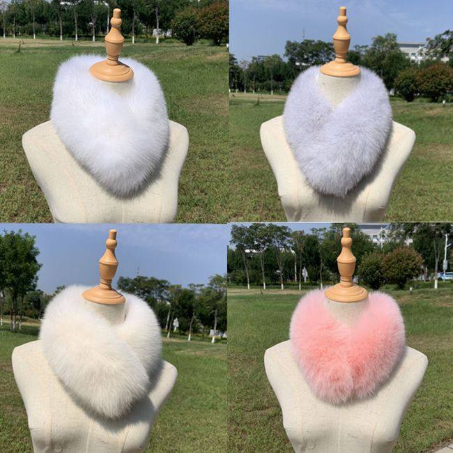 新款真毛狐狸毛围巾短款磁扣围脖