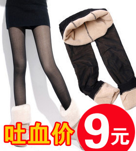 秋冬t档内拉绒打底裤比基尼无缝