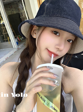 阿馨yolo 双面可戴！复古渔夫帽女高级感百搭显脸小盆帽度假帽子