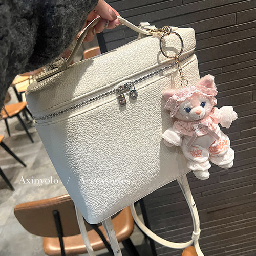阿馨yolo牛皮高品质白色双肩包