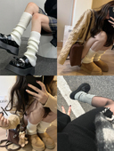 阿馨yolo 针织袜套女秋冬保暖jk袜套小腿套长筒堆堆腿套博主同款