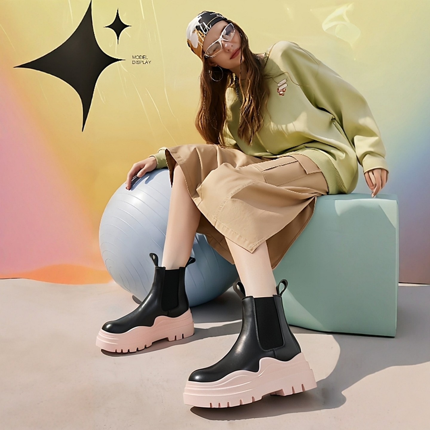 豆豆屋真皮牛皮厚底马丁靴女冬季短靴增高切尔西靴炸街炸色短靴,女鞋,马丁靴,淘宝优惠券,粉丝福利购,淘宝优惠卷