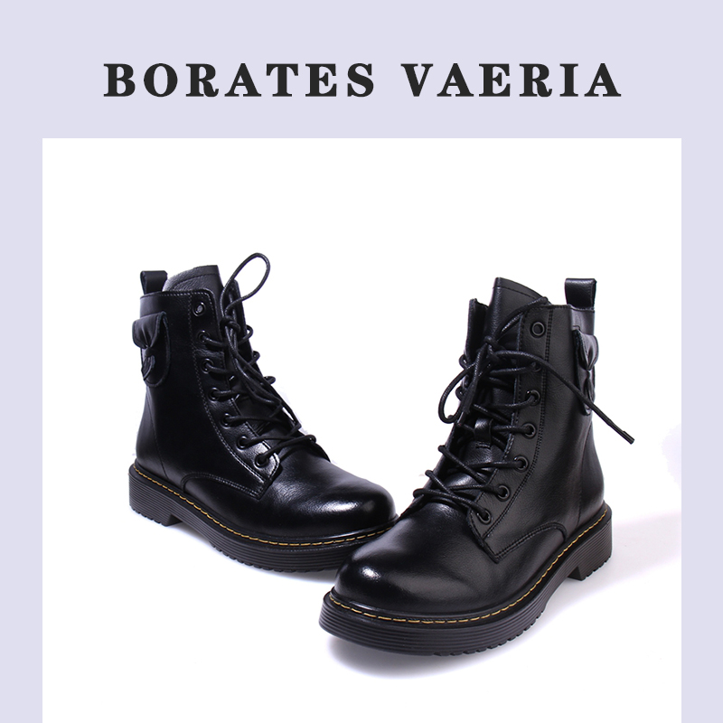 马丁靴女2025冬季新款英伦风真皮