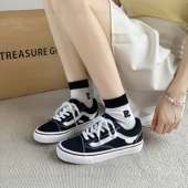 棉鞋 百搭休闲板鞋 经典 加绒冬季 黑白低帮帆布鞋 女鞋 潮流保暖运动鞋