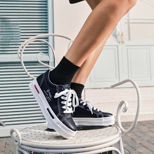 女厚底系带休闲鞋 运动鞋 百搭情侣鞋 圆头时尚 低帮春季 人本复古板鞋