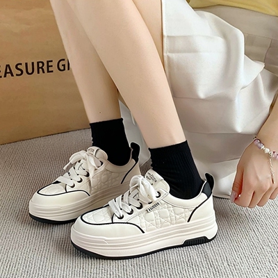 艾米奇真皮女鞋小白鞋厚底鞋