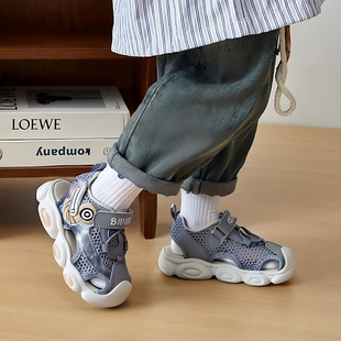 凉鞋 魔术贴女童男童夏季 儿童网面机能鞋 软底沙滩鞋 防滑休闲运动鞋