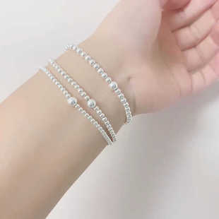 【饰结韵】999纯银珠子手链女简约小众设计感ins气质百搭闺蜜礼物