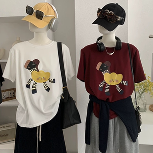 休闲女装 韩版 潮 套头T恤2026春季 斑马卡通印花圆领宽松短袖