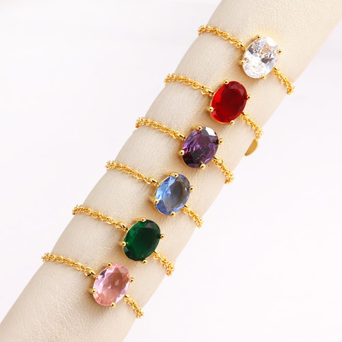 日韩轻奢铜镀真金拉伸女小众椭圆