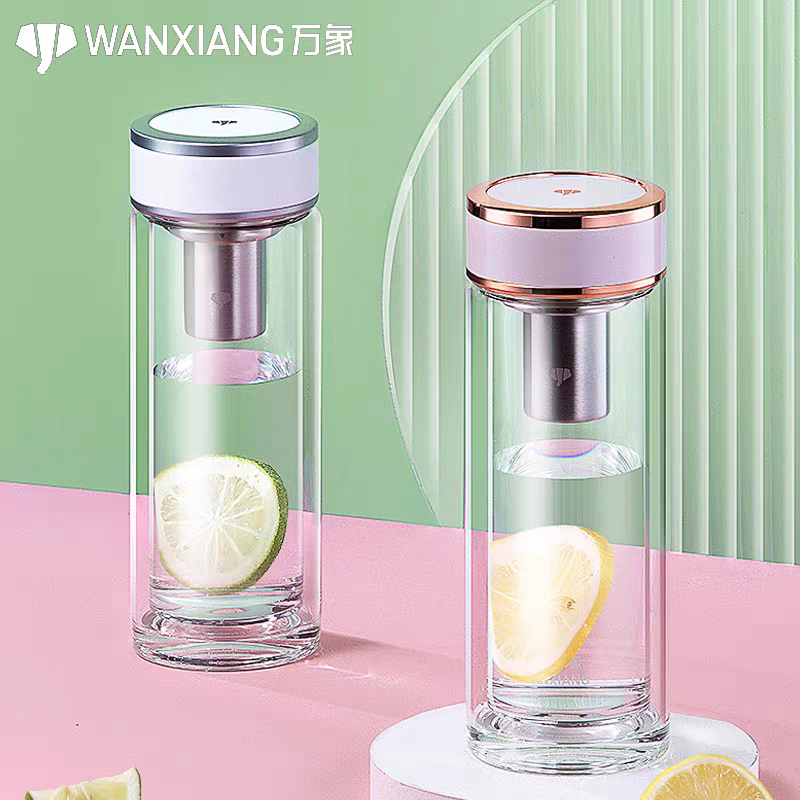 万象双层玻璃杯男女士便携加厚时玻璃杯