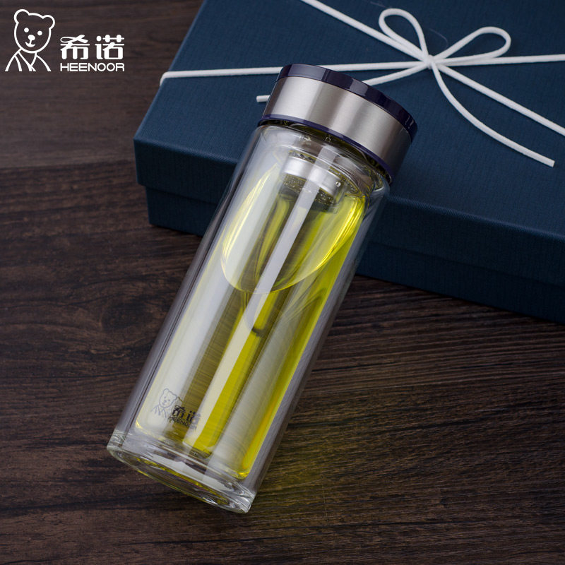 希诺双层玻璃杯耐热办公车载时尚