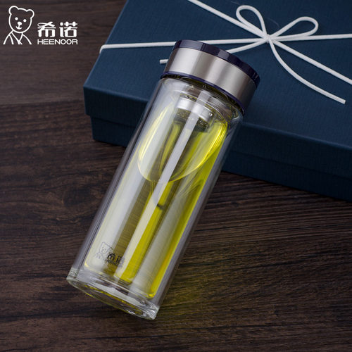 希诺双层玻璃杯耐热办公车载时尚