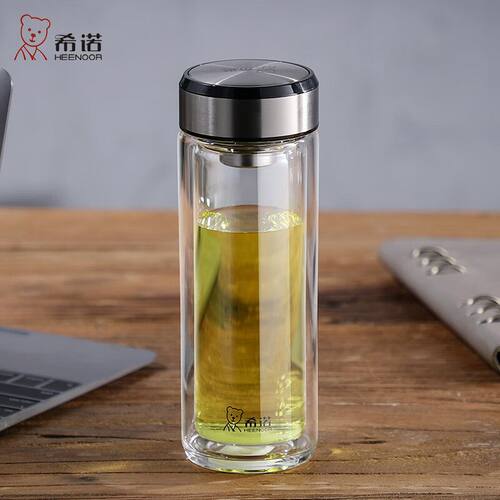 带滤网高档双层玻璃杯