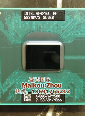 P9500 CPU 2.53G 6M SLGE8 SLB4E 原装正式版PGA 25W 保修一年