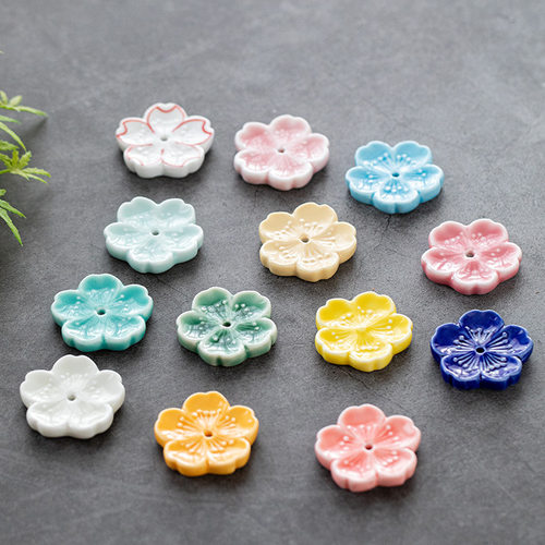 陶瓷樱花香插线香底座香立点香座香炉室内香插盘创意简约筷子架托