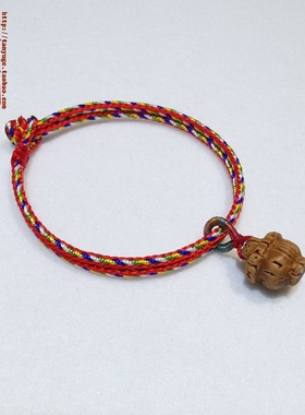 檀玉阁宝宝五彩绳儿童桃核篮