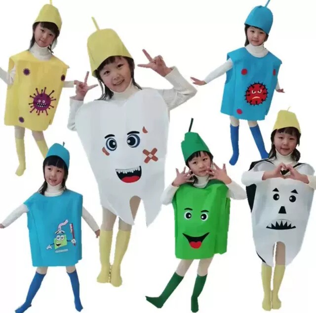 儿童牙细菌大作战演出服装成人亲子牙齿蛀牙牙刷病毒舞蹈表演衣服